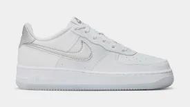 Air Force 1 Low Grade School Lifestyle Shoes (White/Pure Platinum/Metallic Silver)