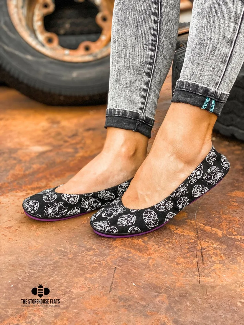 Black Suede Sugar Skulls