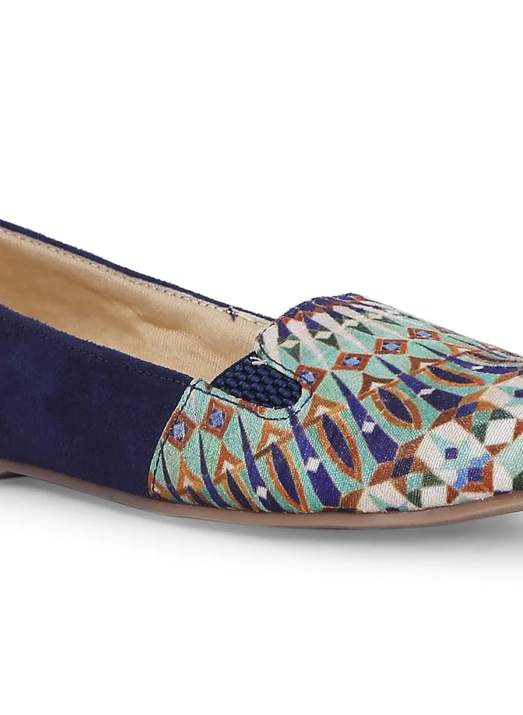 Blue Mughal Art Printed Moccasins