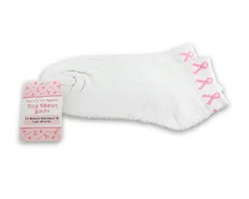 Breast Cancer Pink Ribbon Ankle Socks