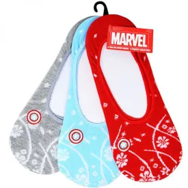 Captain America Comic Retro Floral Women's 3-Pack Ankle Socks