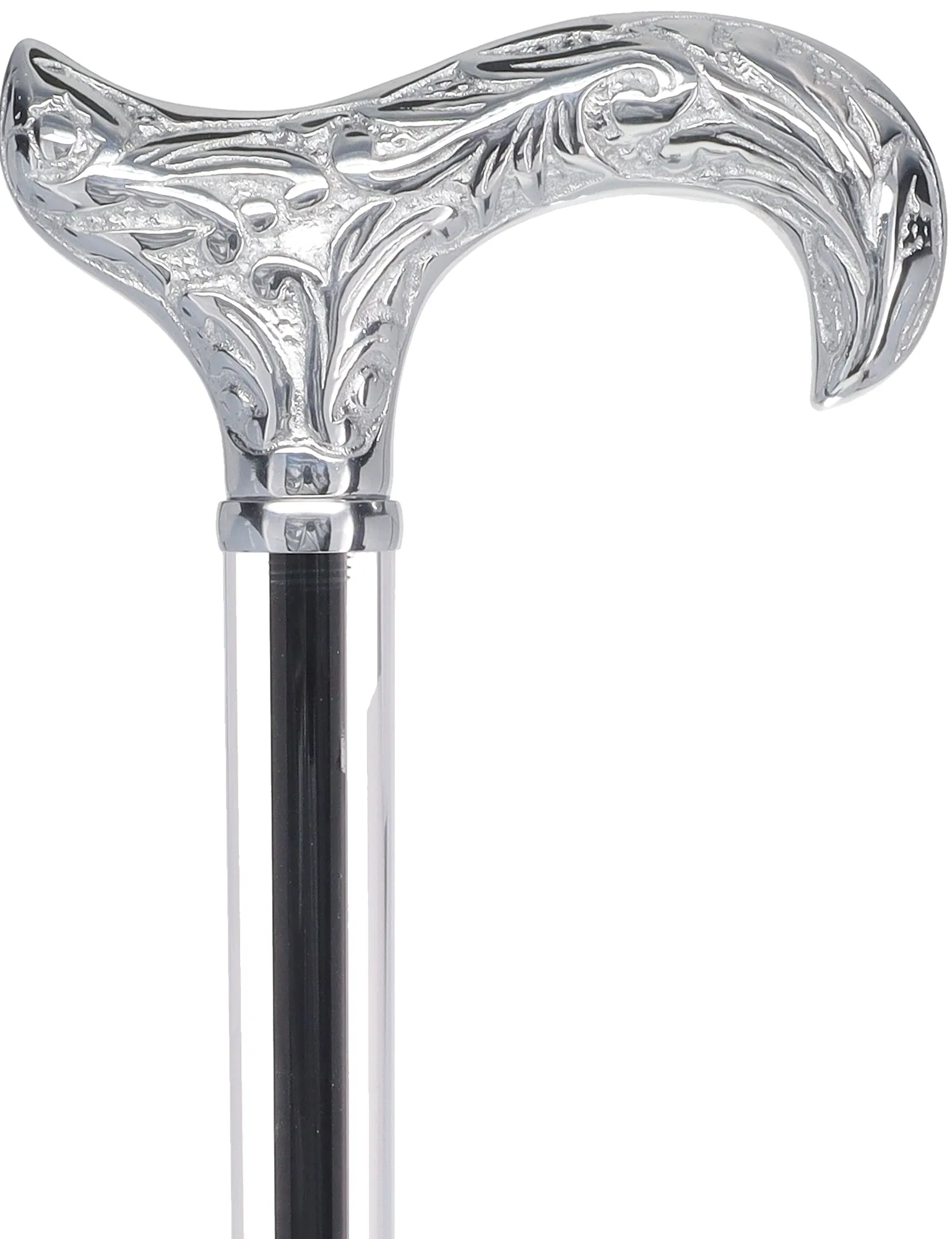 Crystal Elegance Chrome Derby Cane with Invisible Acrylic Shaft Options