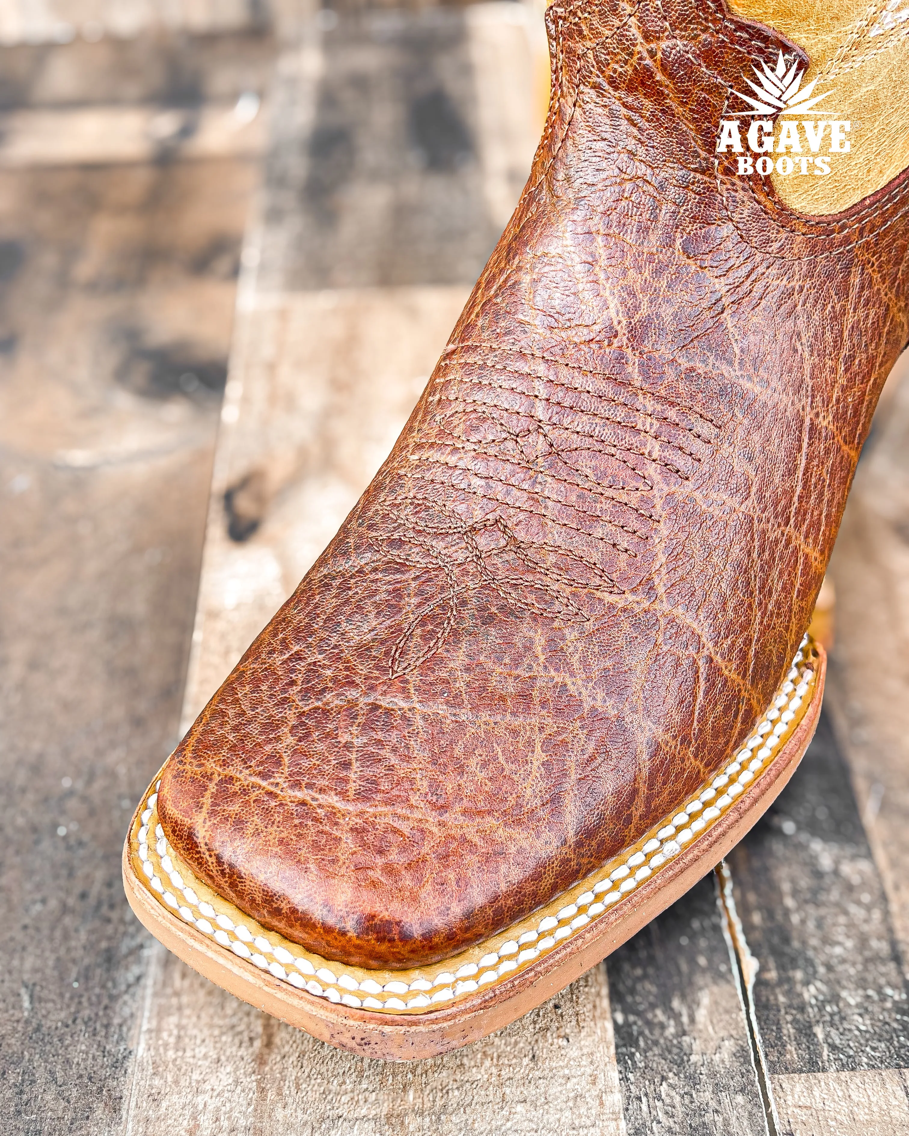 ELEPHANT LIGHT BROWN | MEN SQUARE TOE COWBOY BOOTS