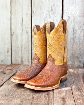 ELEPHANT LIGHT BROWN | MEN SQUARE TOE COWBOY BOOTS