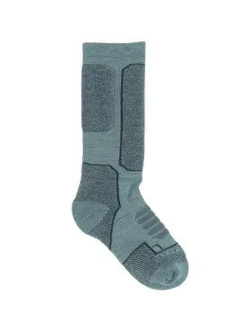 Icebreaker Kids Merino Ski  Medium Over the Calf Socks - Cloud Ray/Fathom Green