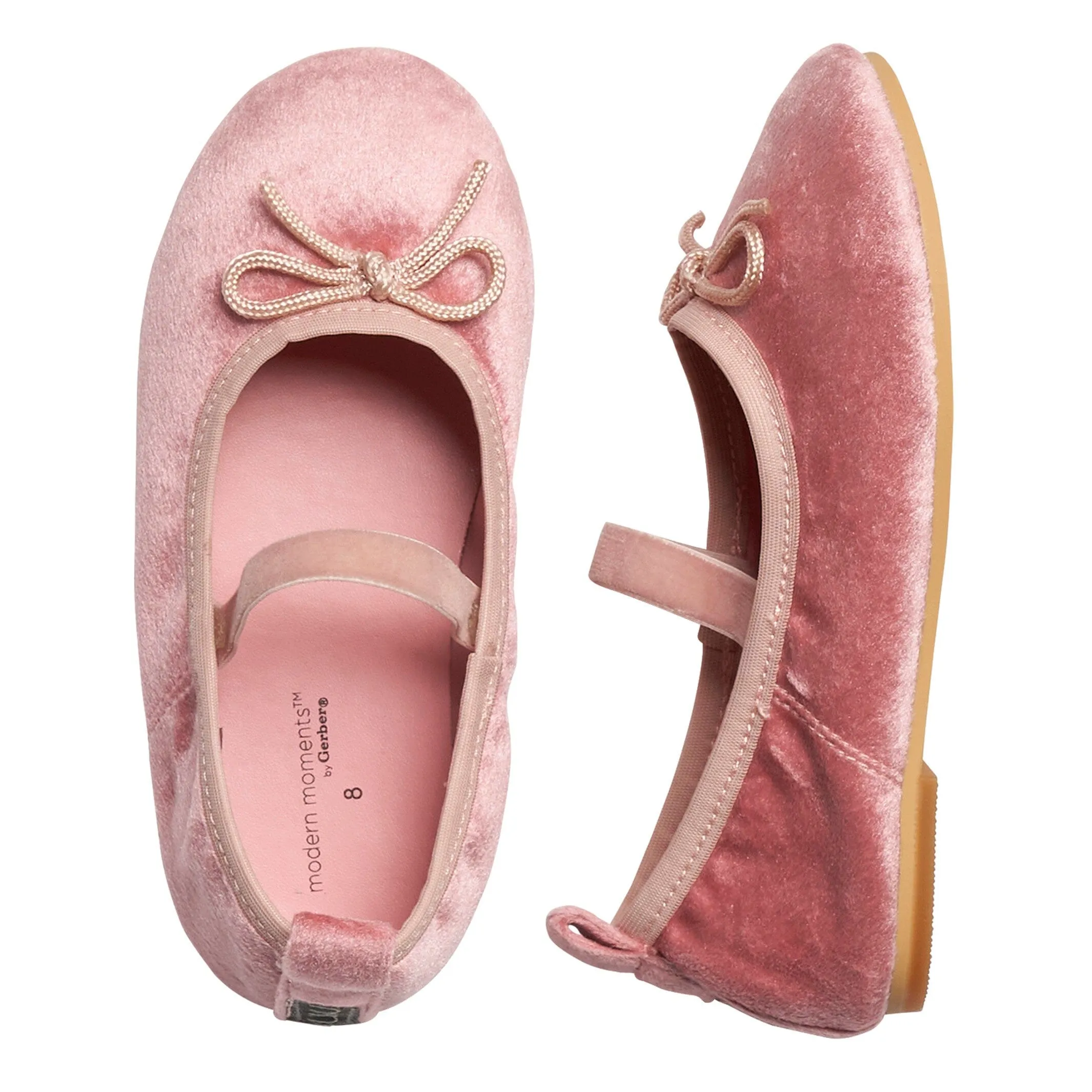 Infant & Toddler Girls Pink Velvet Ballet Flats