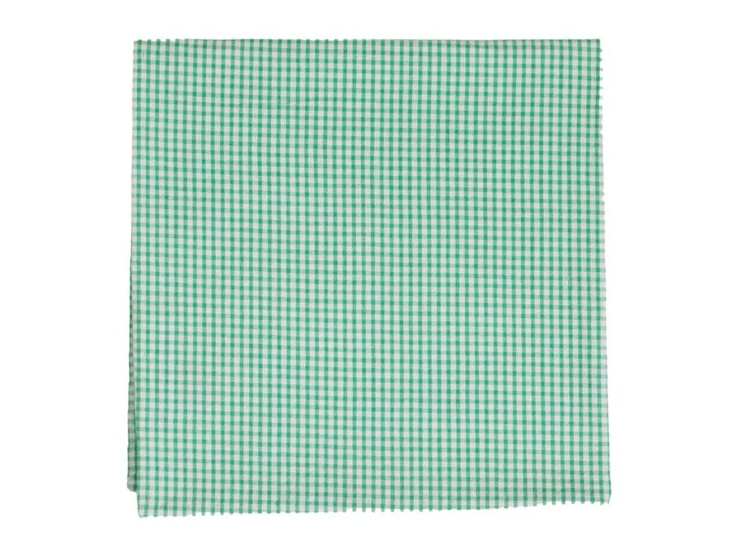 Kelly Green Seersucker Gingham Pocket Square