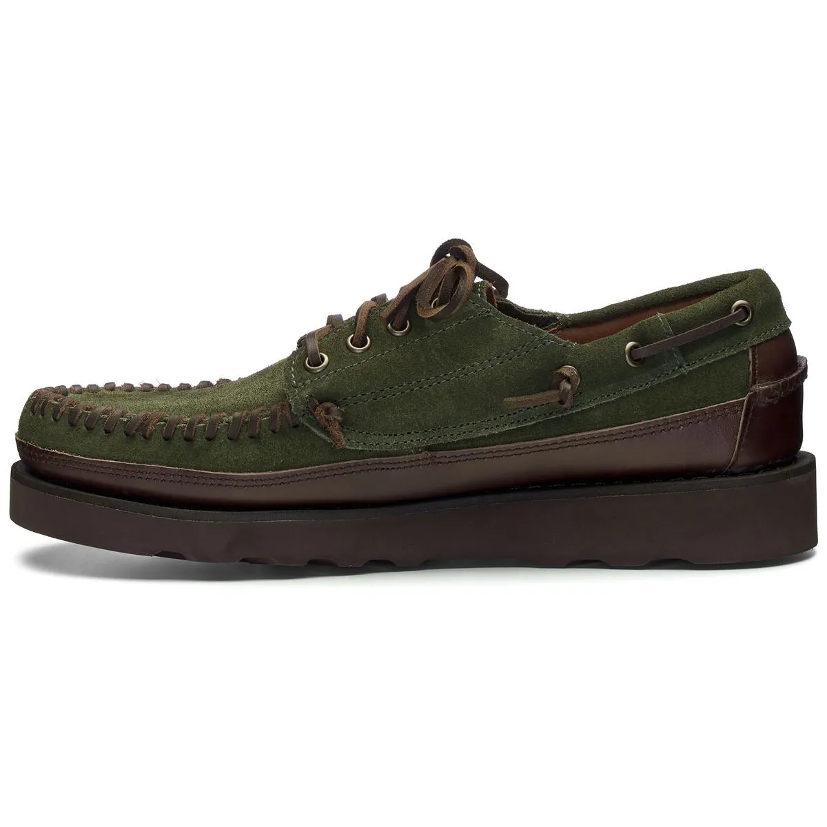 Keuka Lea Canoe Moc - Dark Brown & Forest Green