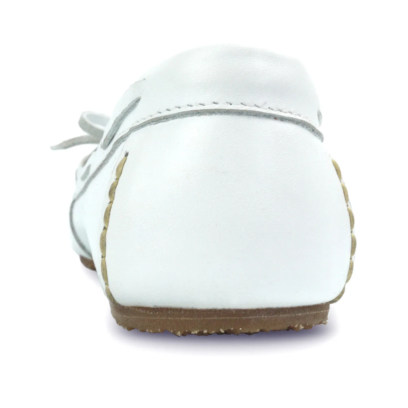 Leather Lace Moccasin Soft Marble White