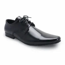 Leather Shoes Derby European Brush Off Black Patent