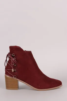 Liliana Suede Back Lace-Up Chunky Heeled Ankle Boots