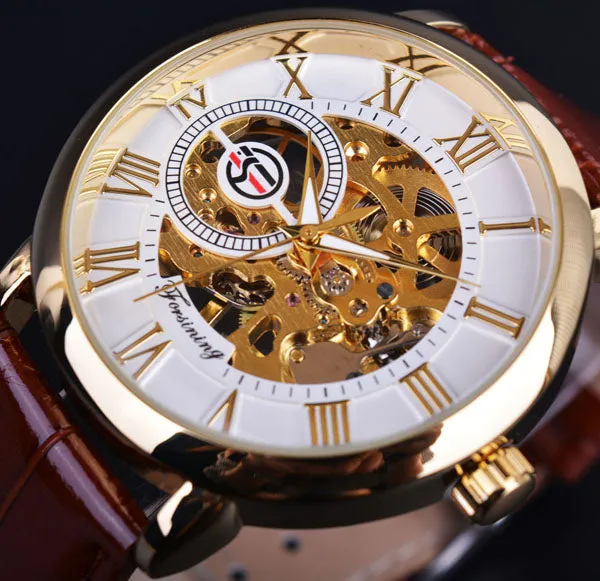 Luxury Skeleton Leather Watch