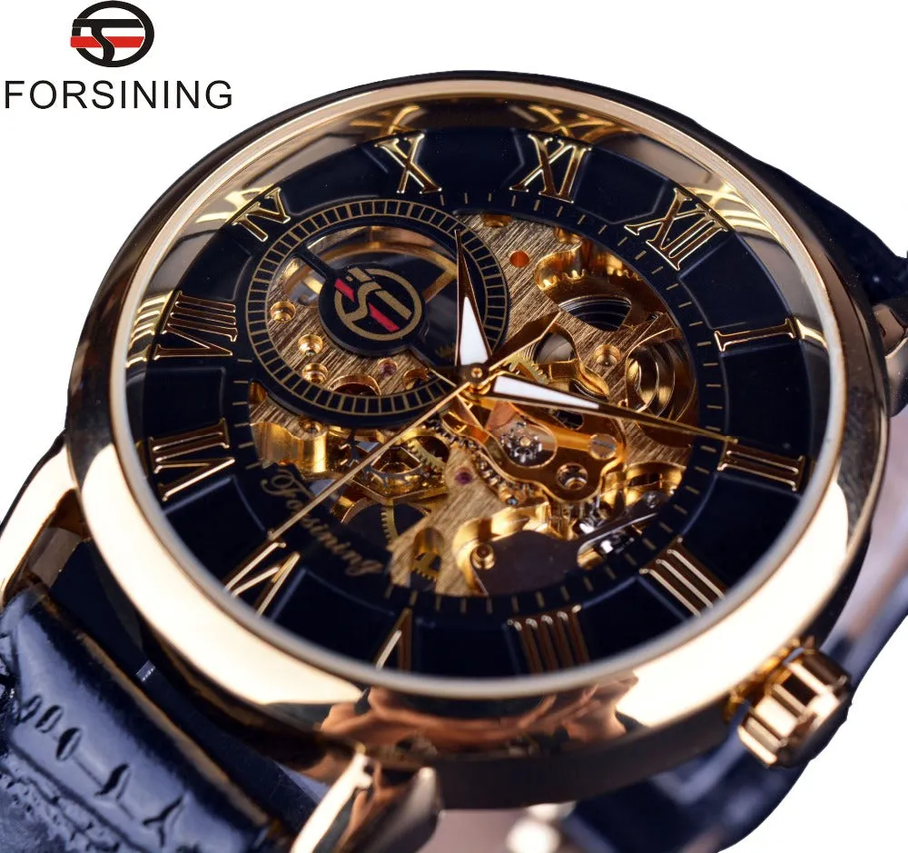 Luxury Skeleton Leather Watch