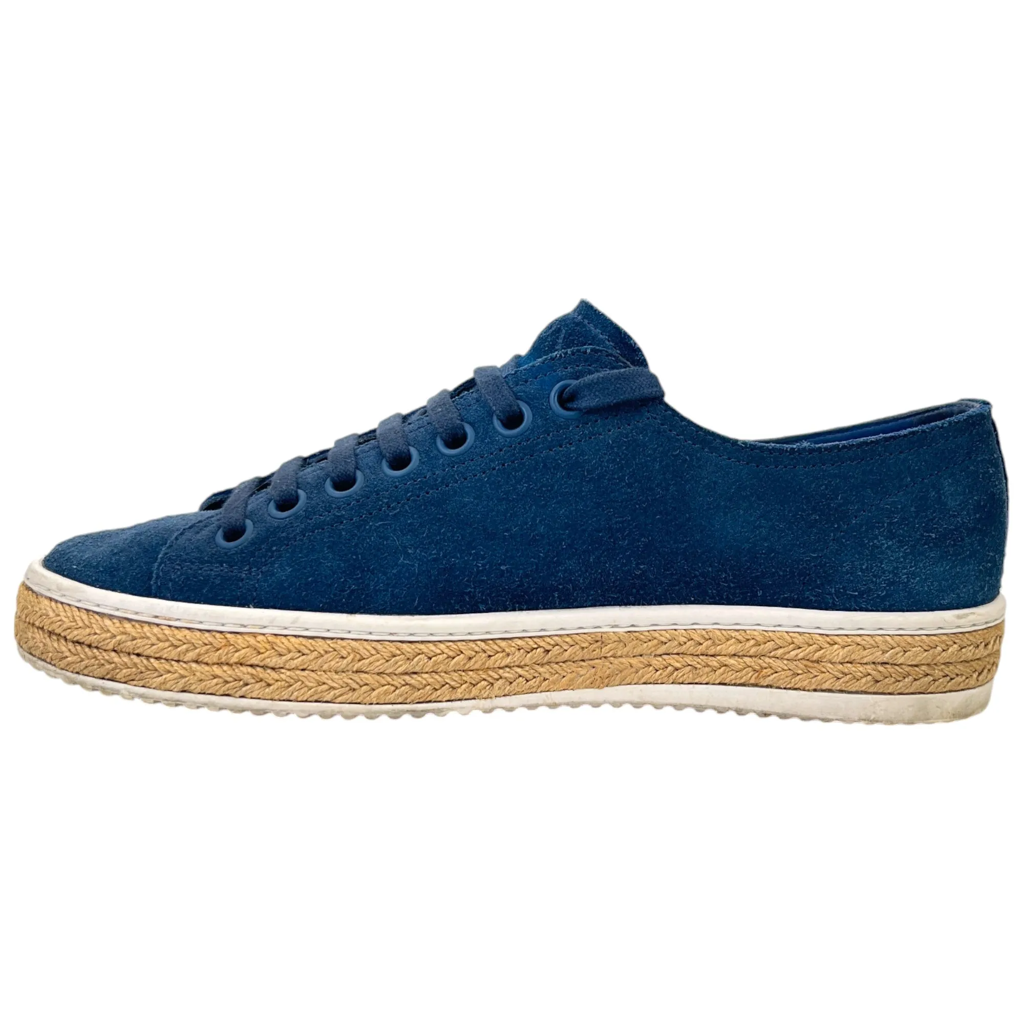 Men's Logo Suede Low Trainers Navy Size EU 41.5 / UK 7.5