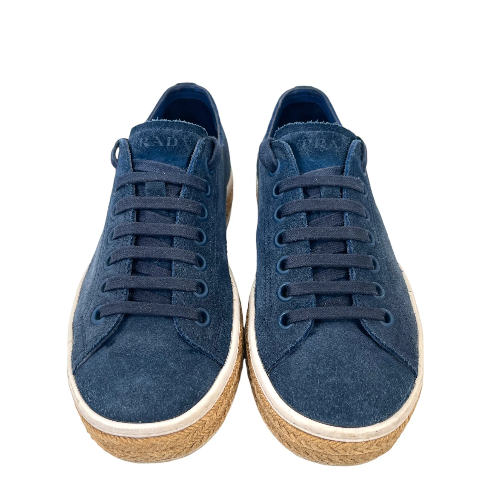 Men's Logo Suede Low Trainers Navy Size EU 41.5 / UK 7.5