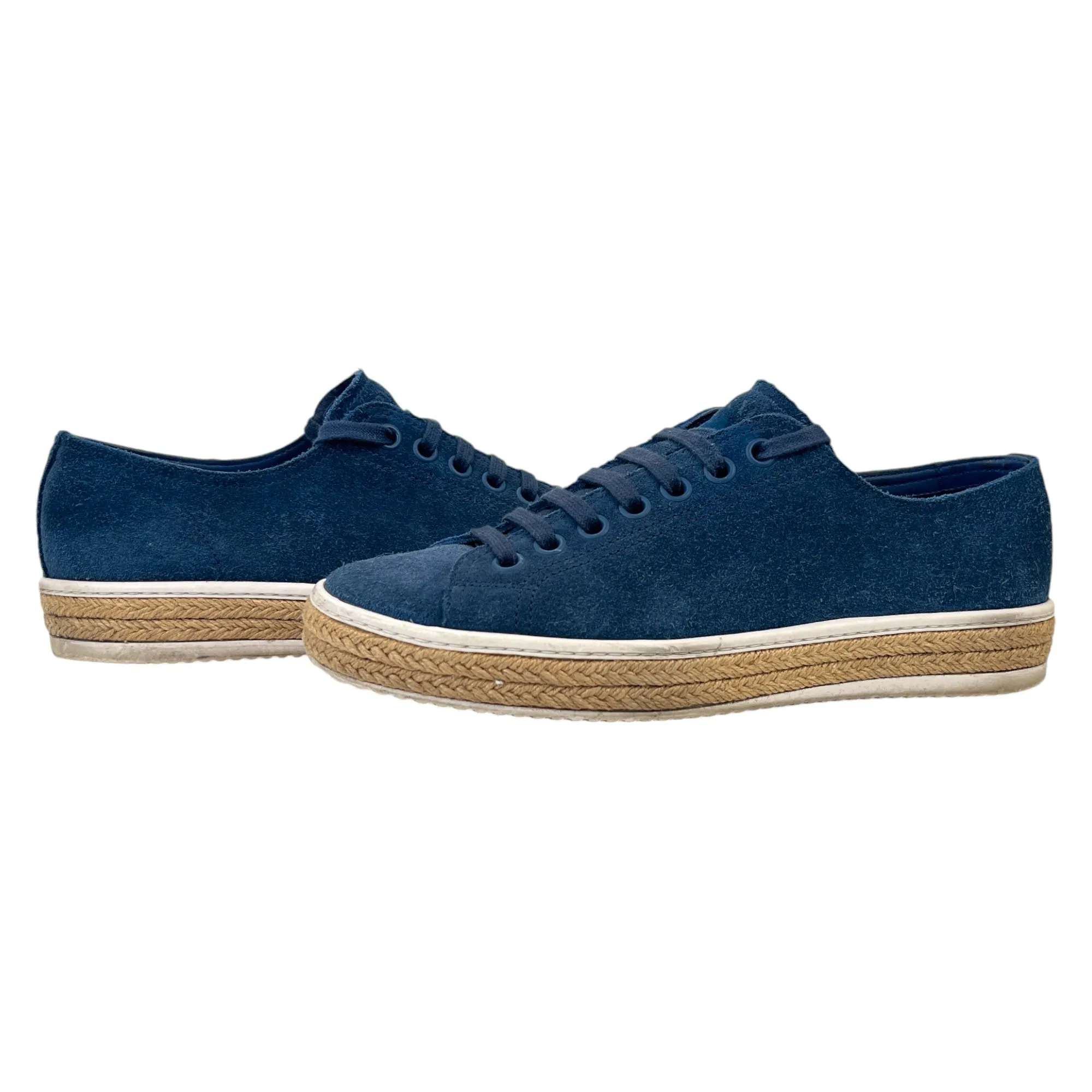 Men's Logo Suede Low Trainers Navy Size EU 41.5 / UK 7.5