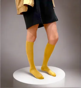 Merino Wool Women's Knee High Socks in Mustard - Aussie Made