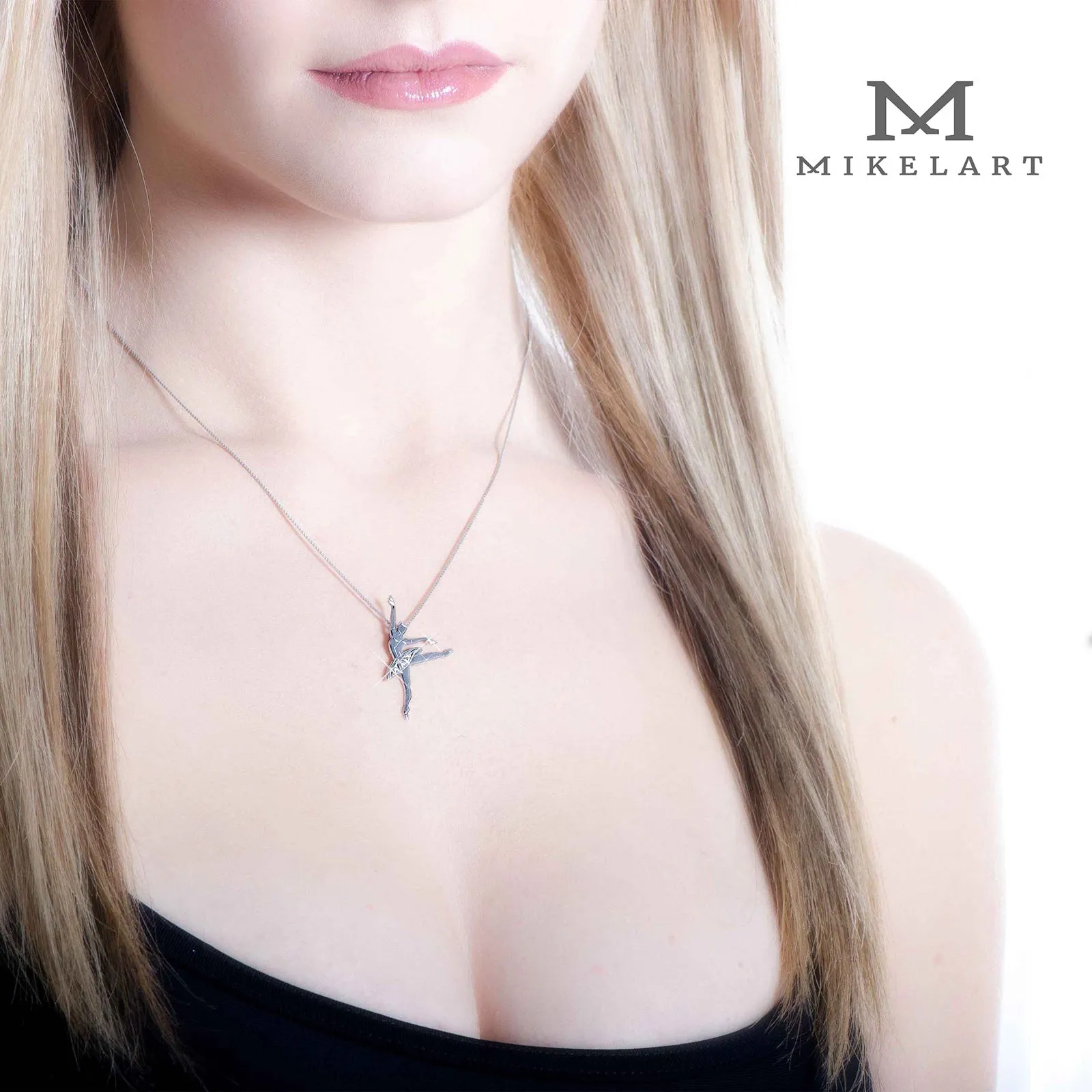 Mikelart Sterling Silver Necklace With Sugar Plum Fairy Pendant