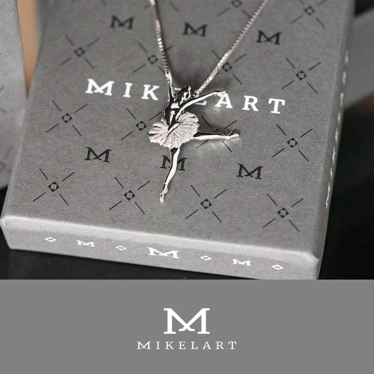 Mikelart Sterling Silver Necklace With Swan Lake Pendant