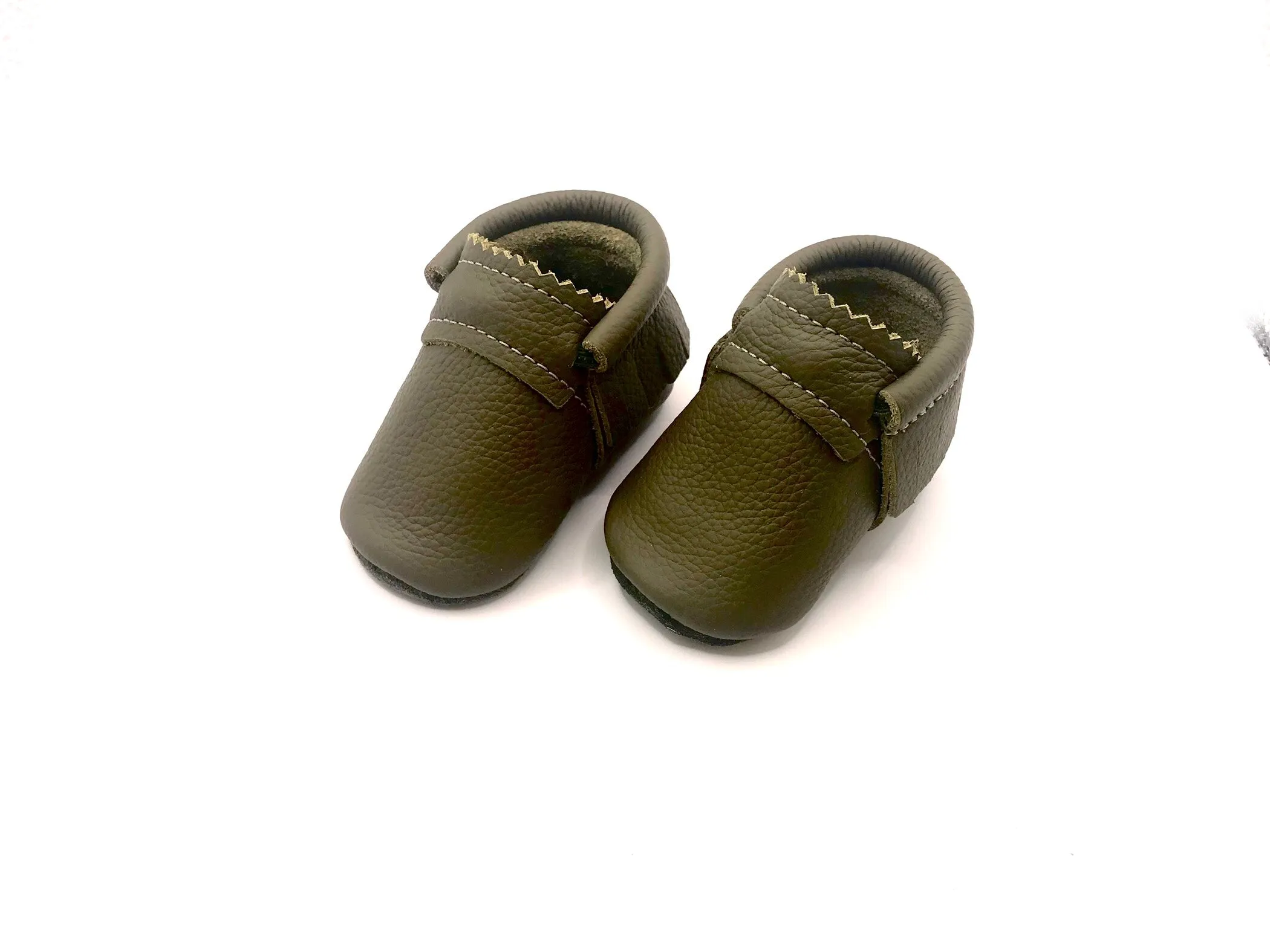 MishMoccs Olive Leather