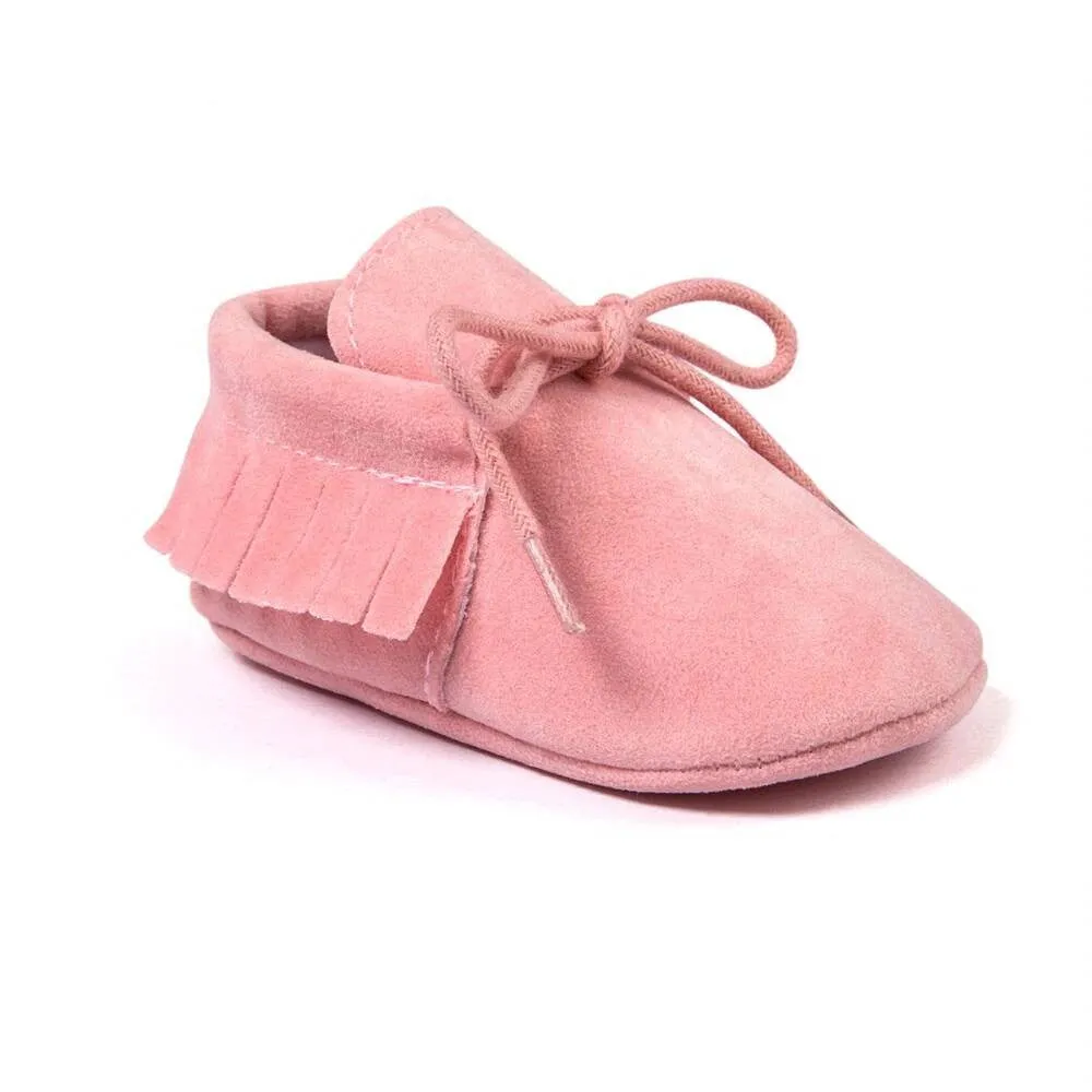 Newborn Moccasins Baby Shoes Made of Suede Leather and Nonslip