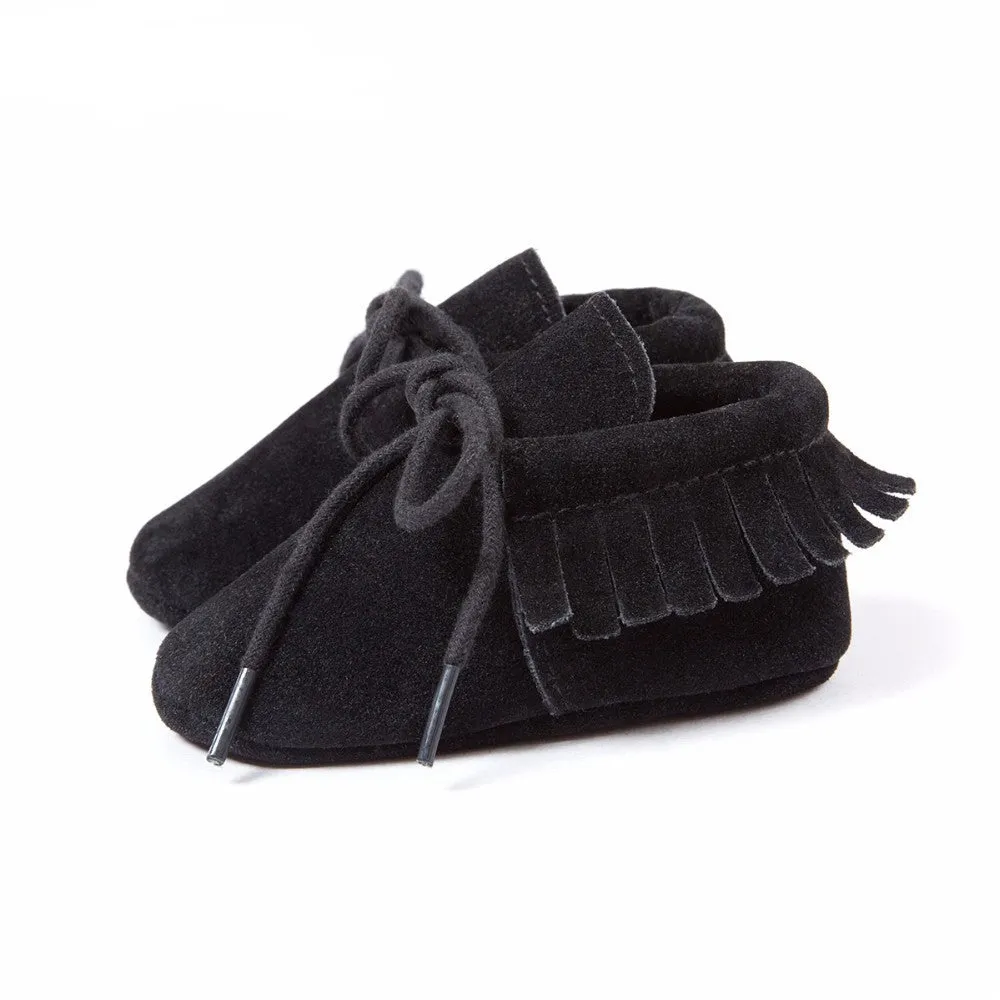 Newborn Moccasins Baby Shoes Made of Suede Leather and Nonslip