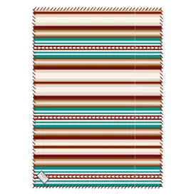 "Hooey Fleece Blanket" Red/White/Turquoise Serape