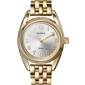 Shinola 30mm Derby Gold PVD Watch S0120266183