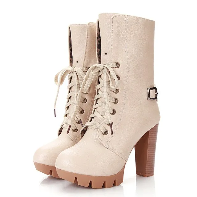 Woman spike High Heels Retro boots Ankle Boots